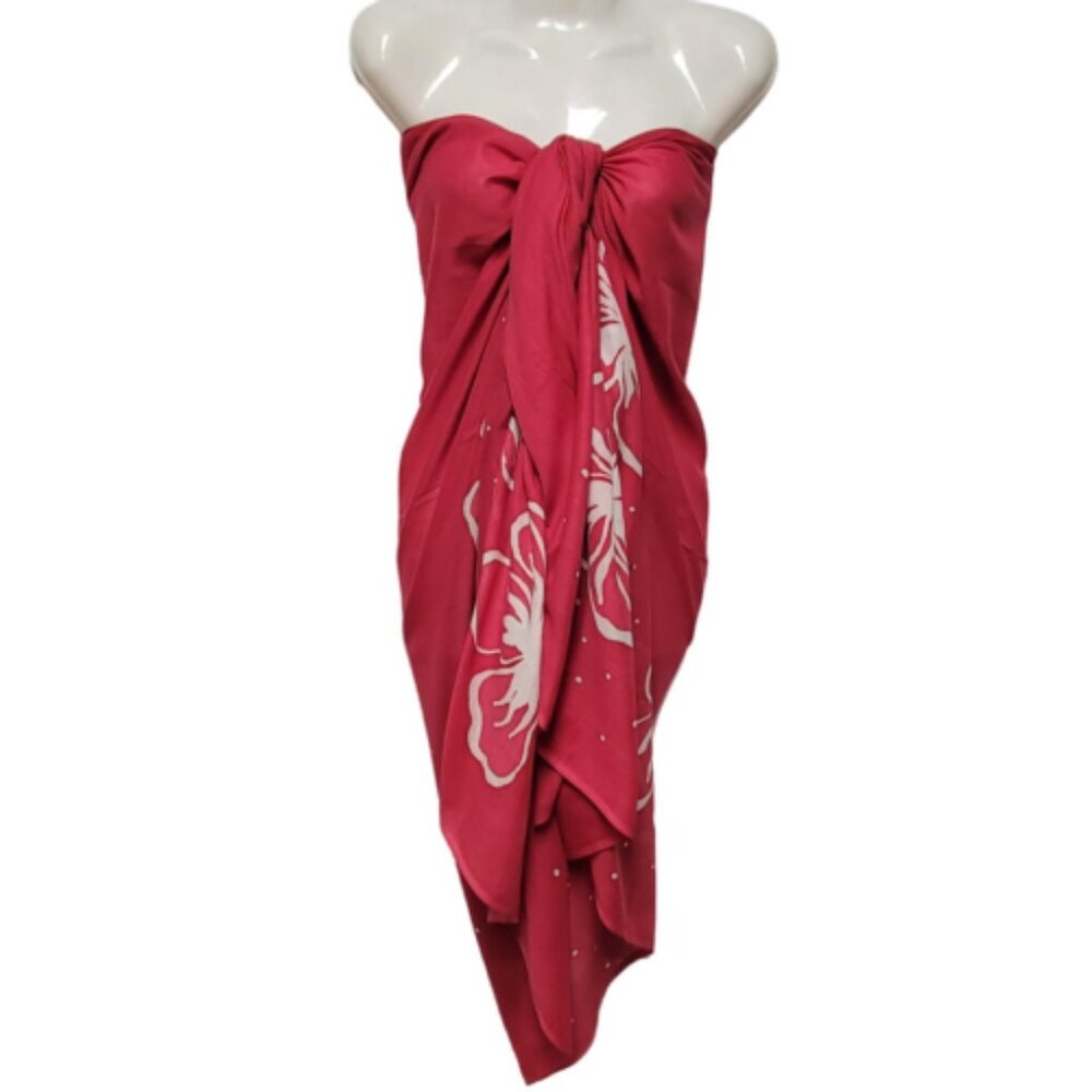 Womens Cotton Beach Wrap Sarong Handpainted Batik Wrapskirt Pareo Beachwear-NEW